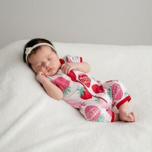 The Children's Place Strawberry Print Bodysuit - Red and Pink